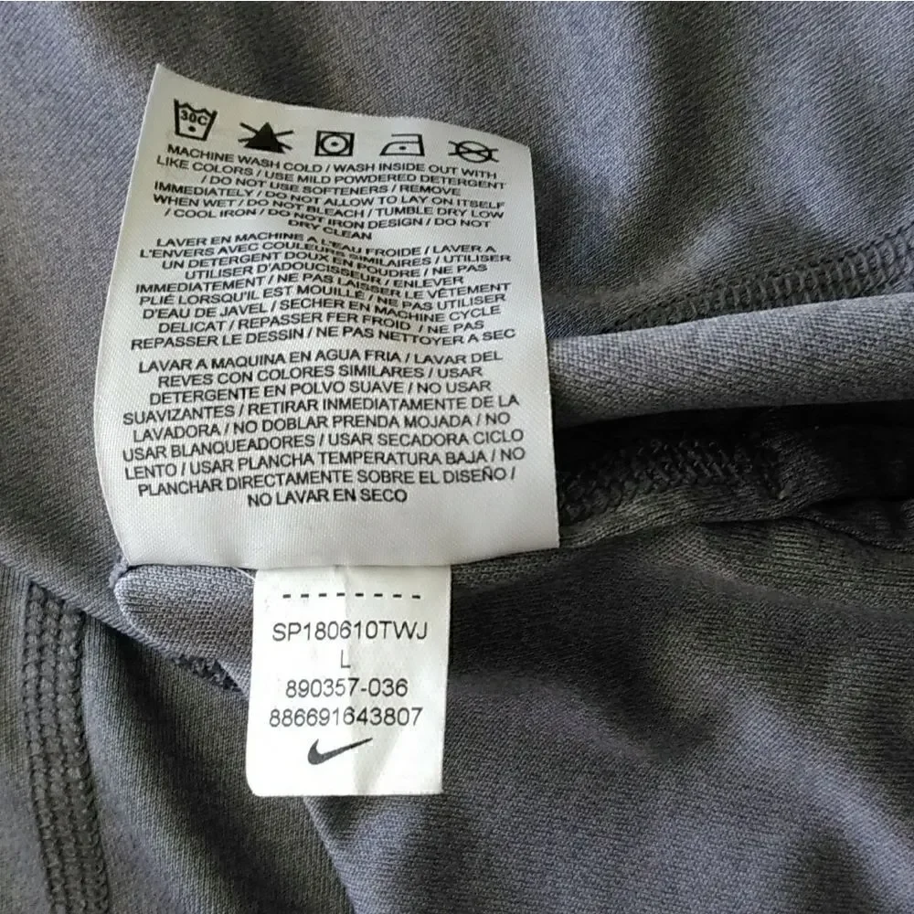 Nike Dri-Fit top Sz L Silver/gray
